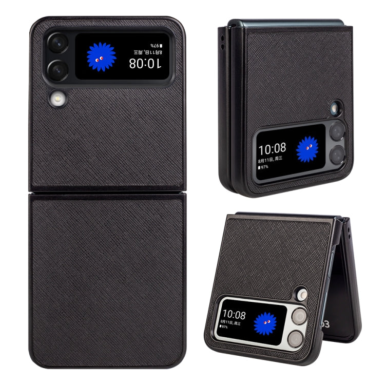 For Samsung Galaxy Z Flip4 Cross Texture Phone Case