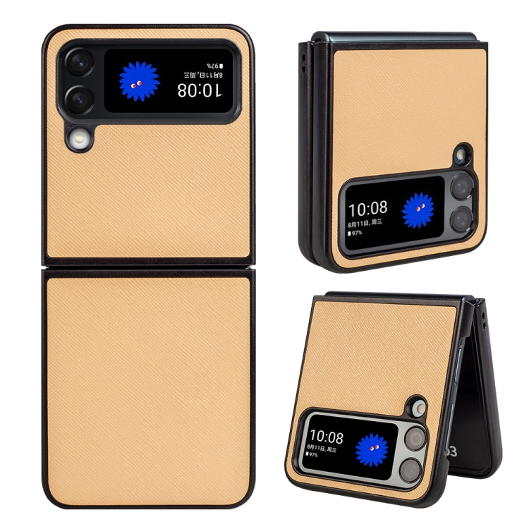 For Samsung Galaxy Z Flip4 Cross Texture Phone Case