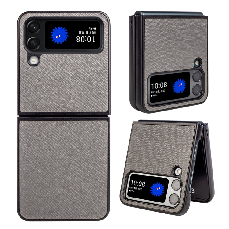 For Samsung Galaxy Z Flip4 Cross Texture Phone Case