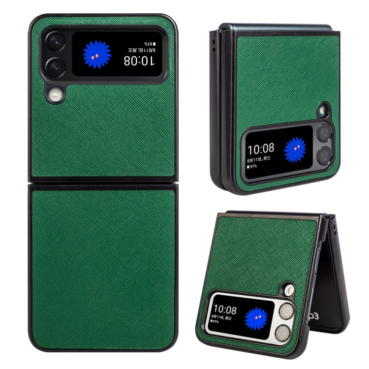 For Samsung Galaxy Z Flip4 Cross Texture Phone Case