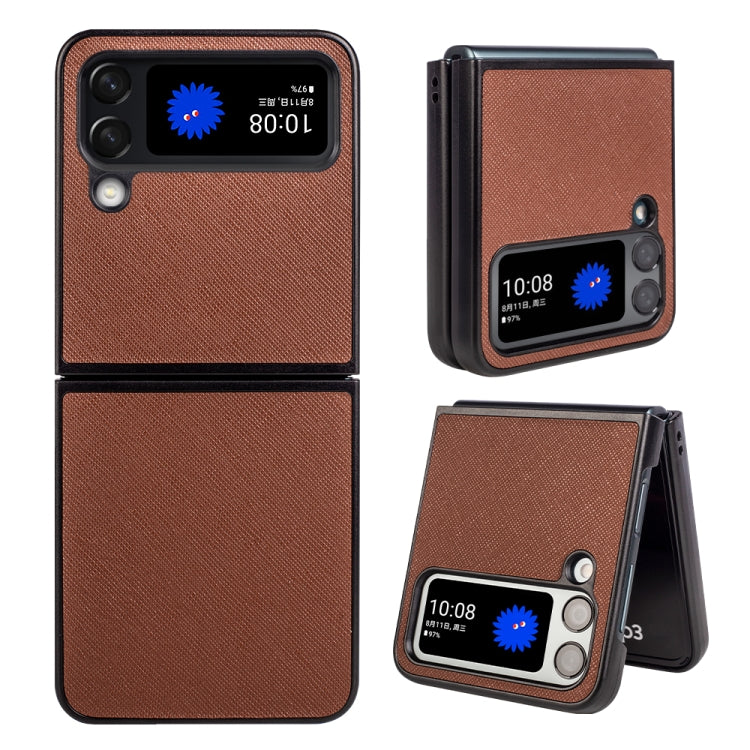 For Samsung Galaxy Z Flip4 Cross Texture Phone Case