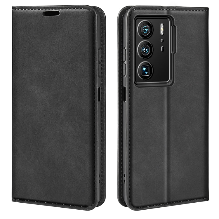 For ZTE Axon 40 Ultra Retro-skin  Magnetic Suction Leather Phone Case