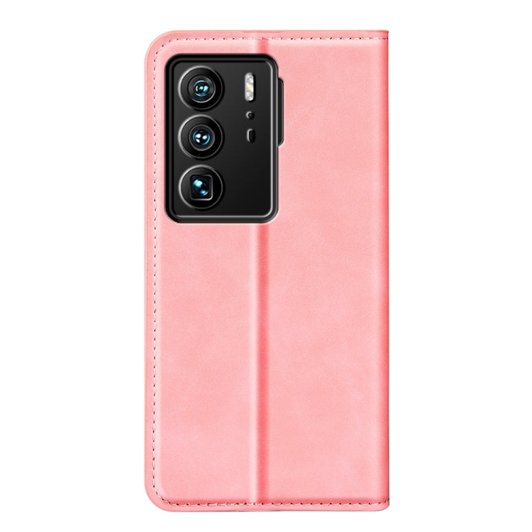 For ZTE Axon 40 Ultra Retro-skin  Magnetic Suction Leather Phone Case