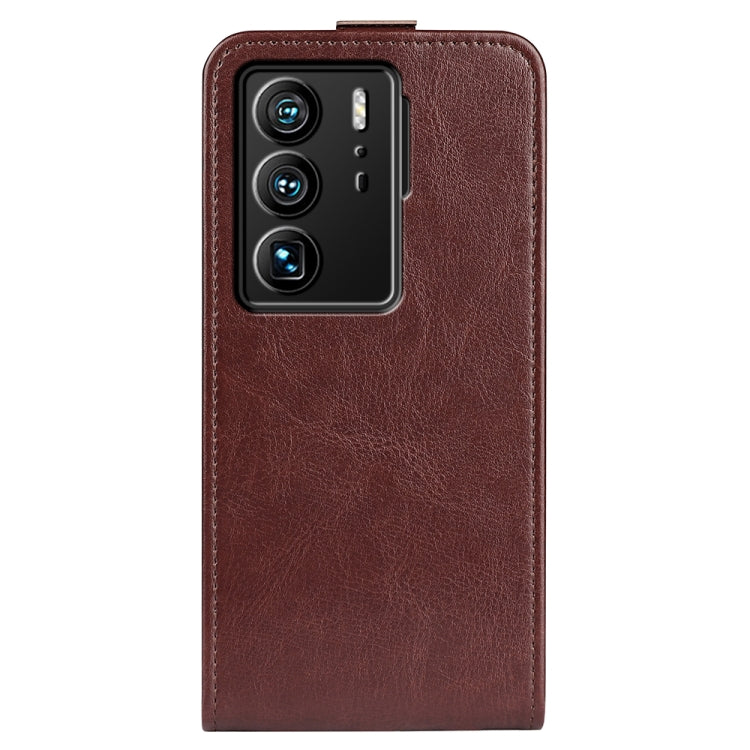 For ZTE Axon 40 Ultra R64 Texture Vertical Flip Leather Phone Case