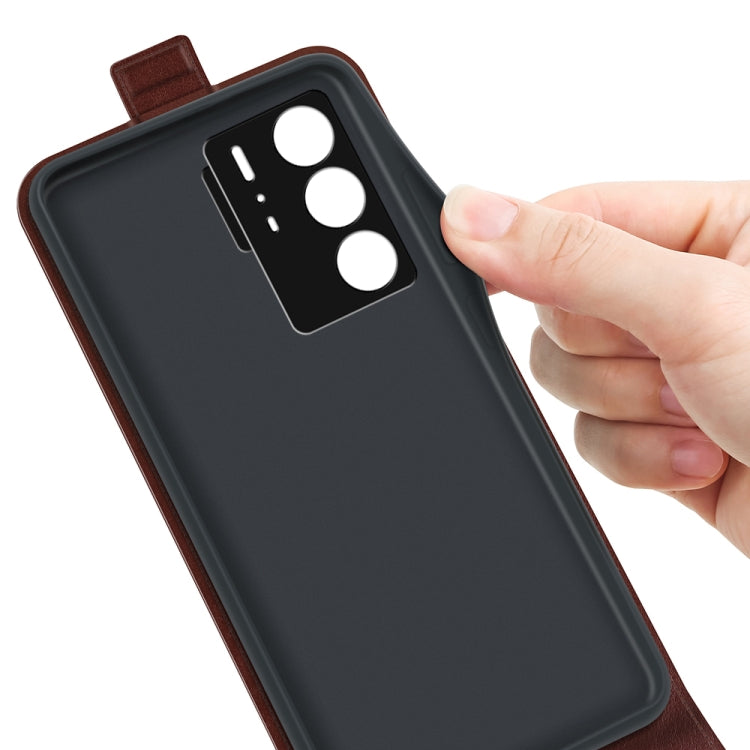 For ZTE Axon 40 Ultra R64 Texture Vertical Flip Leather Phone Case