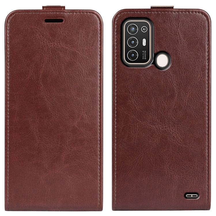 For ZTE Blade A52 R64 Texture Vertical Flip Leather Phone Case