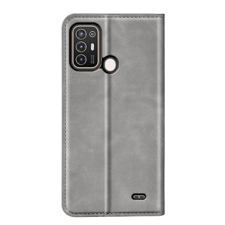 For ZTE Blade A52 Retro-skin Magnetic Suction Leather Phone Case