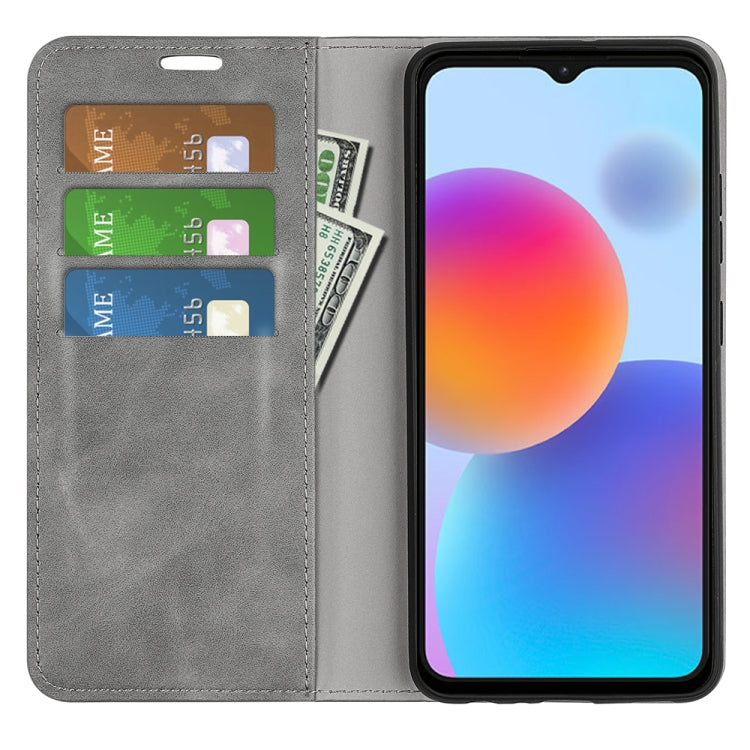 For ZTE Blade A52 Retro-skin Magnetic Suction Leather Phone Case