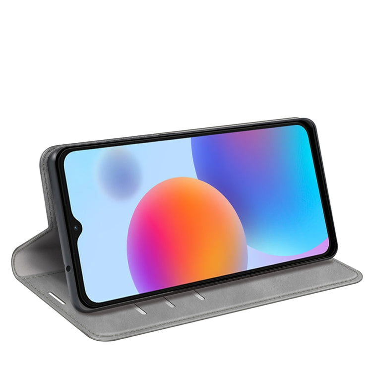 For ZTE Blade A52 Retro-skin Magnetic Suction Leather Phone Case