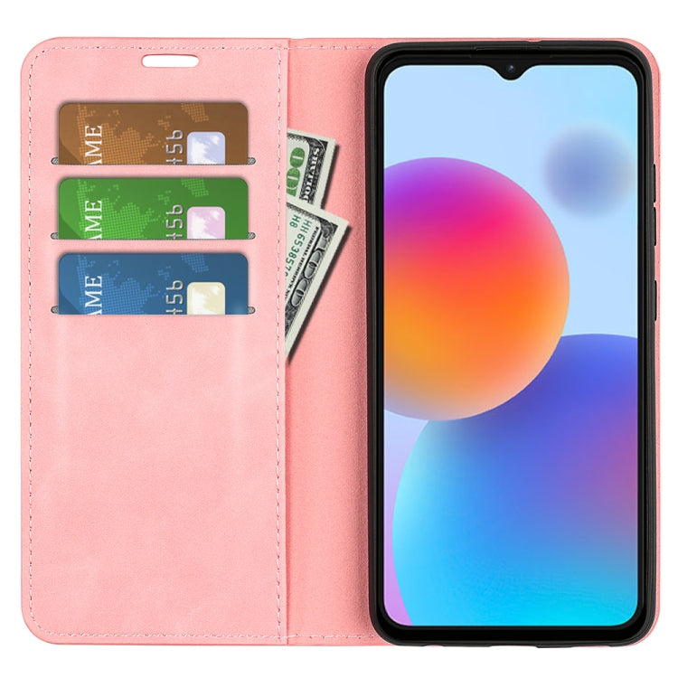 For ZTE Blade A52 Retro-skin Magnetic Suction Leather Phone Case