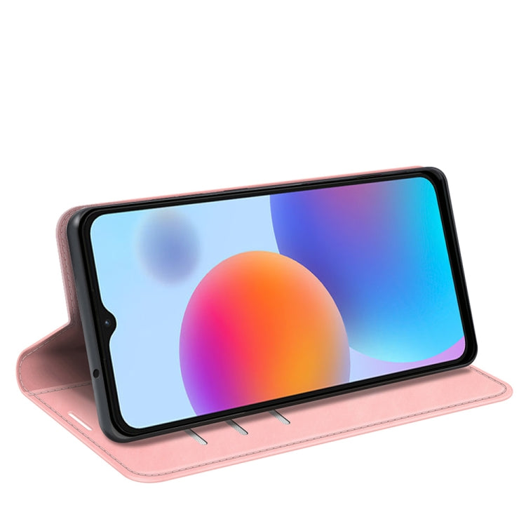 For ZTE Blade A52 Retro-skin Magnetic Suction Leather Phone Case