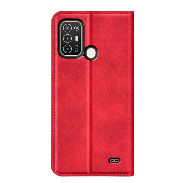 For ZTE Blade A52 Retro-skin Magnetic Suction Leather Phone Case