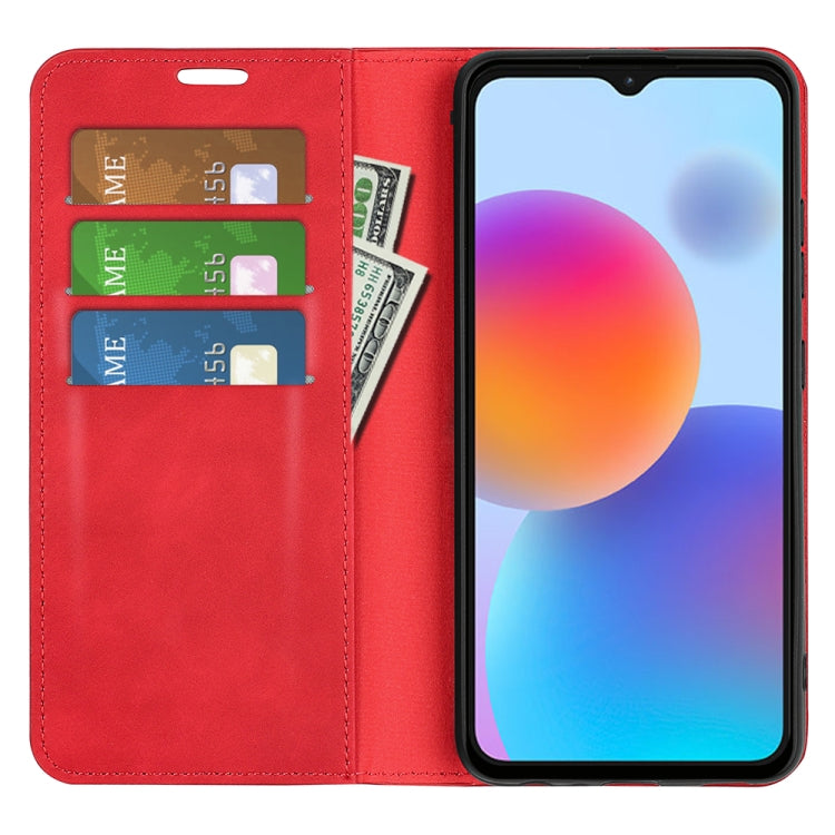 For ZTE Blade A52 Retro-skin Magnetic Suction Leather Phone Case