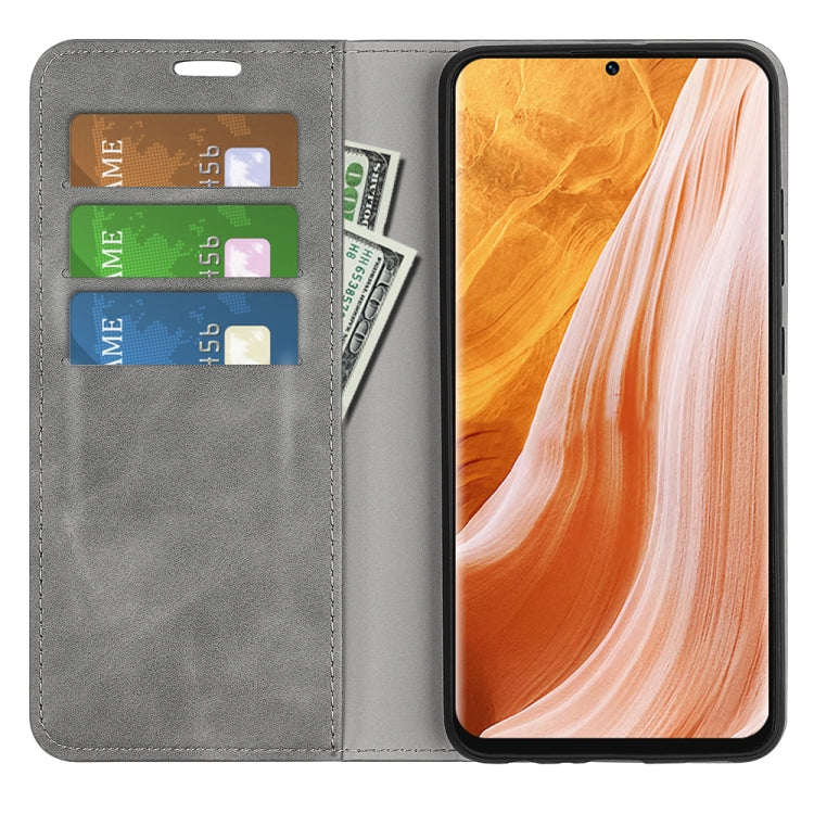 For ZTE Axon 40 Pro Retro-skin  Magnetic Suction Leather Phone Case
