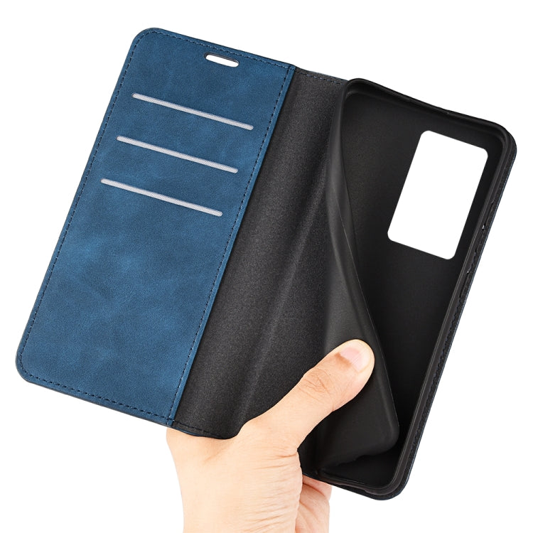 For ZTE Axon 40 Pro Retro-skin  Magnetic Suction Leather Phone Case