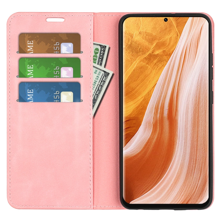 For ZTE Axon 40 Pro Retro-skin  Magnetic Suction Leather Phone Case