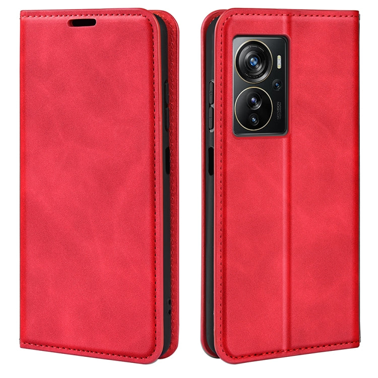 For ZTE Axon 40 Pro Retro-skin  Magnetic Suction Leather Phone Case