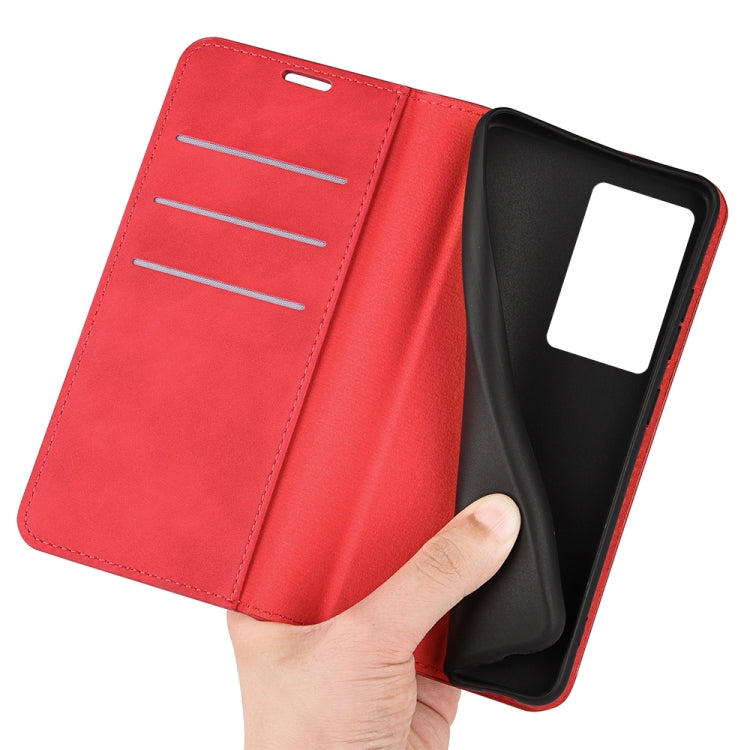 For ZTE Axon 40 Pro Retro-skin  Magnetic Suction Leather Phone Case