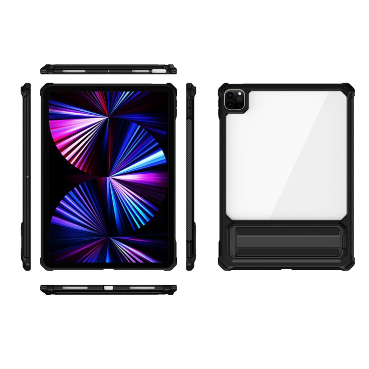 For iPad Pro 11 2020 / 2021 Transparent Acrylic PC TPU Tablet Case with Holder