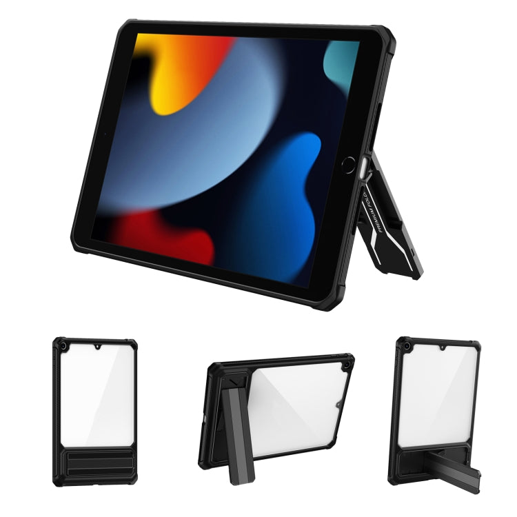 For iPad 10.2 2019 / 2020 / 2021 Transparent Acrylic PC TPU Tablet Case with Holder