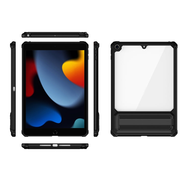 For iPad 10.2 2019 / 2020 / 2021 Transparent Acrylic PC TPU Tablet Case with Holder