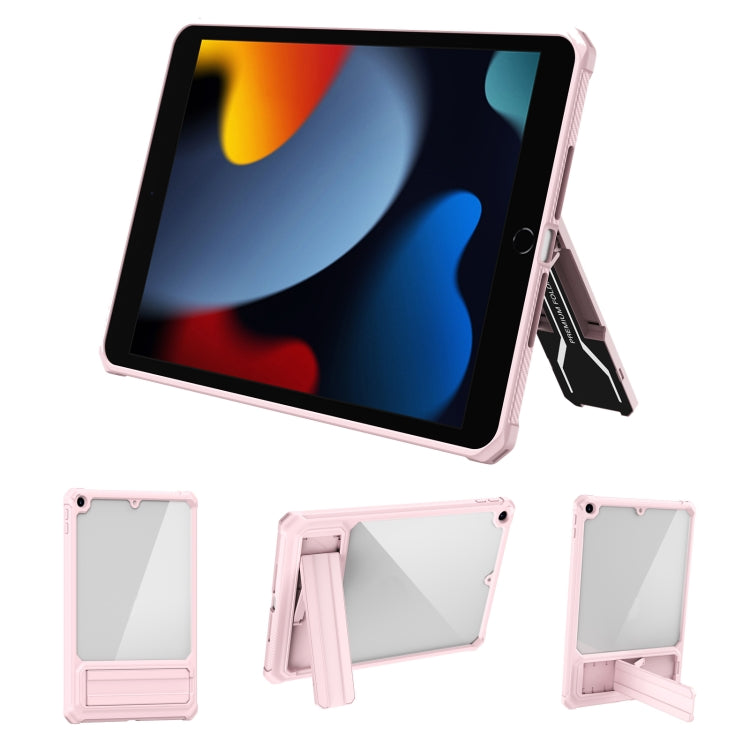 For iPad 10.2 2019 / 2020 / 2021 Transparent Acrylic PC TPU Tablet Case with Holder