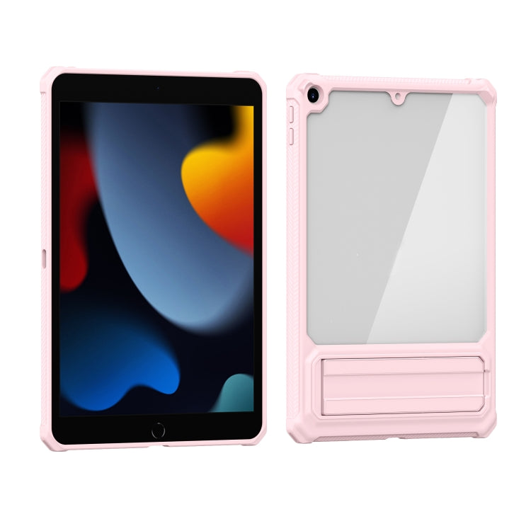 For iPad 10.2 2019 / 2020 / 2021 Transparent Acrylic PC TPU Tablet Case with Holder