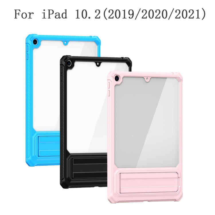 For iPad 10.2 2019 / 2020 / 2021 Transparent Acrylic PC TPU Tablet Case with Holder