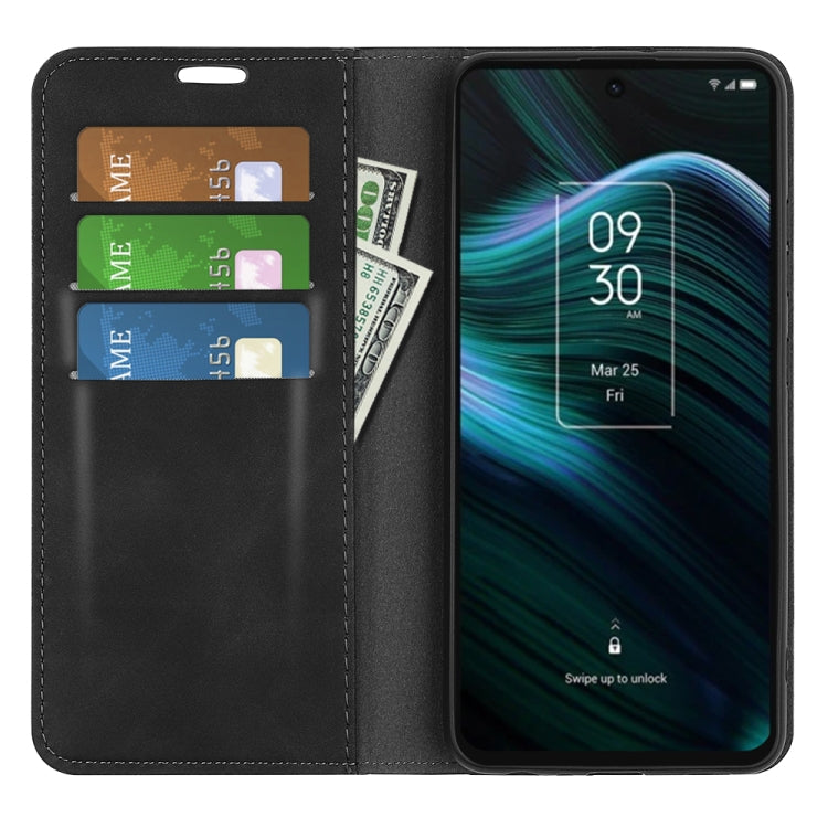 For TCL Stylus 5G Retro-skin  Magnetic Suction Leather Phone Case