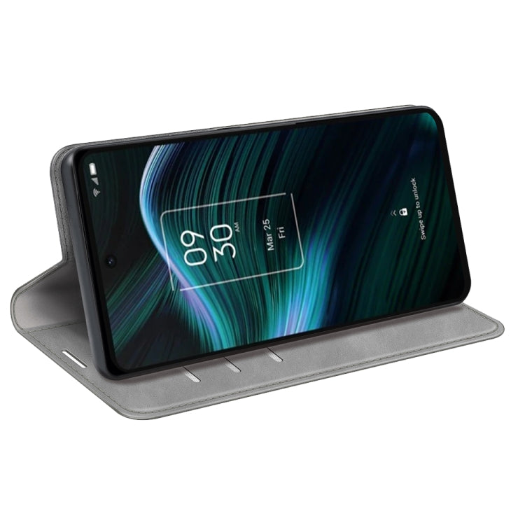 For TCL Stylus 5G Retro-skin  Magnetic Suction Leather Phone Case