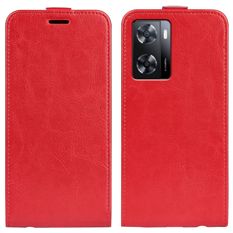 For OPPO A57 4G 2022 R64 Texture Vertical Flip Leather Phone Case