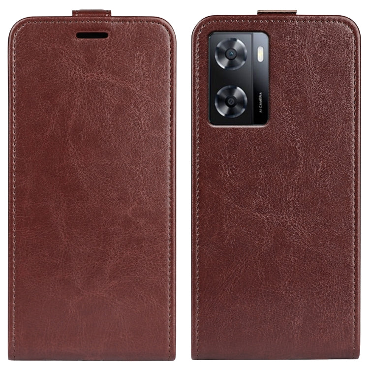 For OPPO A57 4G 2022 R64 Texture Vertical Flip Leather Phone Case