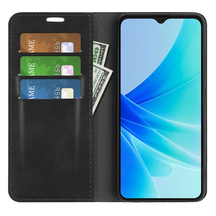 For OPPO A57 4G Retro-skin Magnetic Suction Leather Phone Case