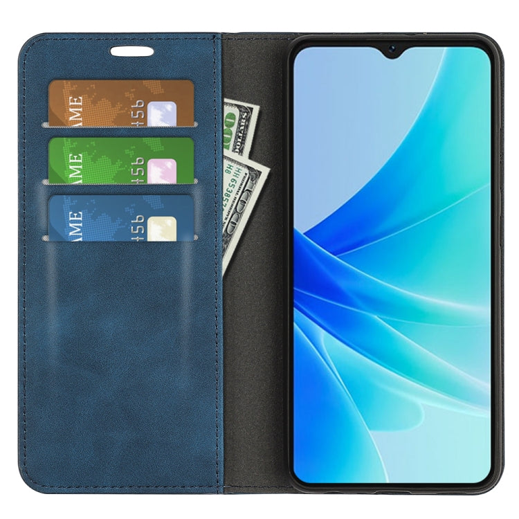 For OPPO A57 4G Retro-skin Magnetic Suction Leather Phone Case
