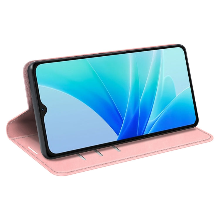 For OPPO A57 4G Retro-skin Magnetic Suction Leather Phone Case