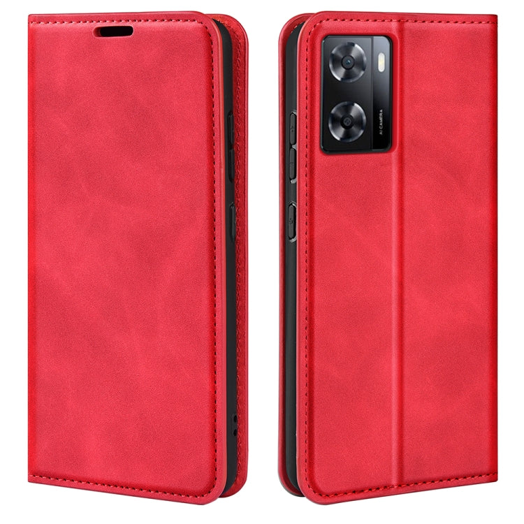 For OPPO A57 4G Retro-skin Magnetic Suction Leather Phone Case