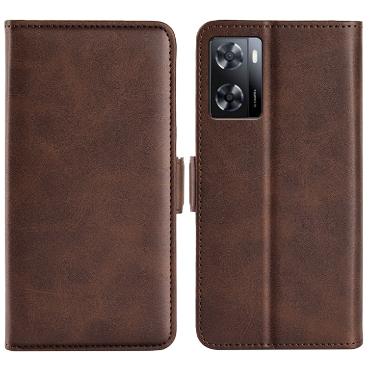 For OPPO A57 4G Dual-side Magnetic Buckle Horizontal Flip Leather Phone Case