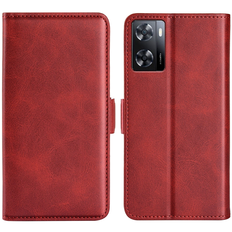 For OPPO A57 4G Dual-side Magnetic Buckle Horizontal Flip Leather Phone Case