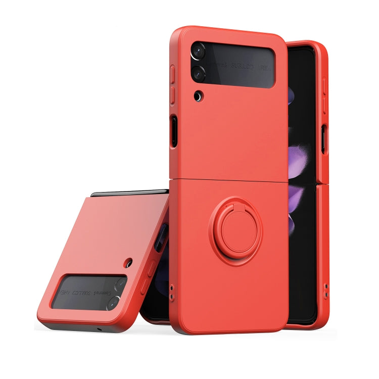 Silicone Integrated Ring Buckle Mobile Phone Case For Samsung Galaxy Z Flip4