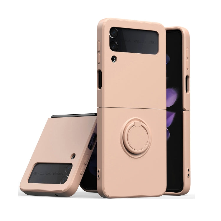 Silicone Integrated Ring Buckle Mobile Phone Case For Samsung Galaxy Z Flip4