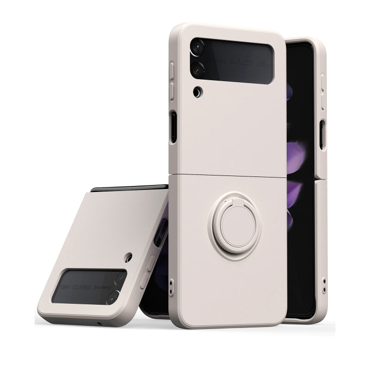 Silicone Integrated Ring Buckle Mobile Phone Case For Samsung Galaxy Z Flip4