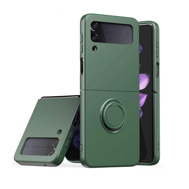 Silicone Integrated Ring Buckle Mobile Phone Case For Samsung Galaxy Z Flip4