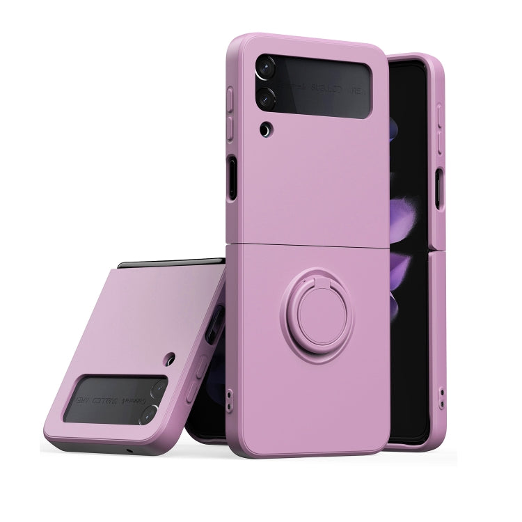 Silicone Integrated Ring Buckle Mobile Phone Case For Samsung Galaxy Z Flip4