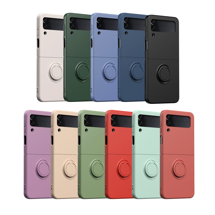 Silicone Integrated Ring Buckle Mobile Phone Case For Samsung Galaxy Z Flip4