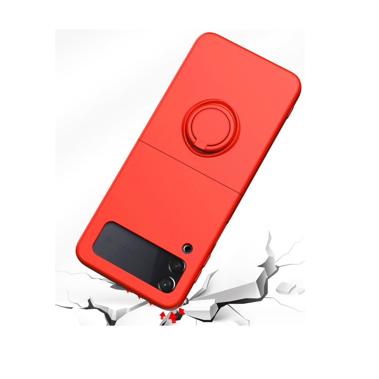 Silicone Integrated Ring Buckle Mobile Phone Case For Samsung Galaxy Z Flip4