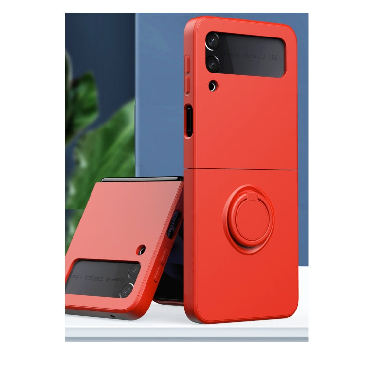 Silicone Integrated Ring Buckle Mobile Phone Case For Samsung Galaxy Z Flip4