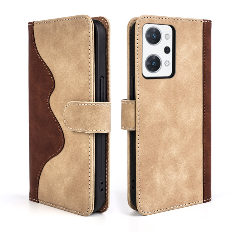 For OPPO Reno7 A JP Version Stitching Horizontal Flip Leather Phone Case