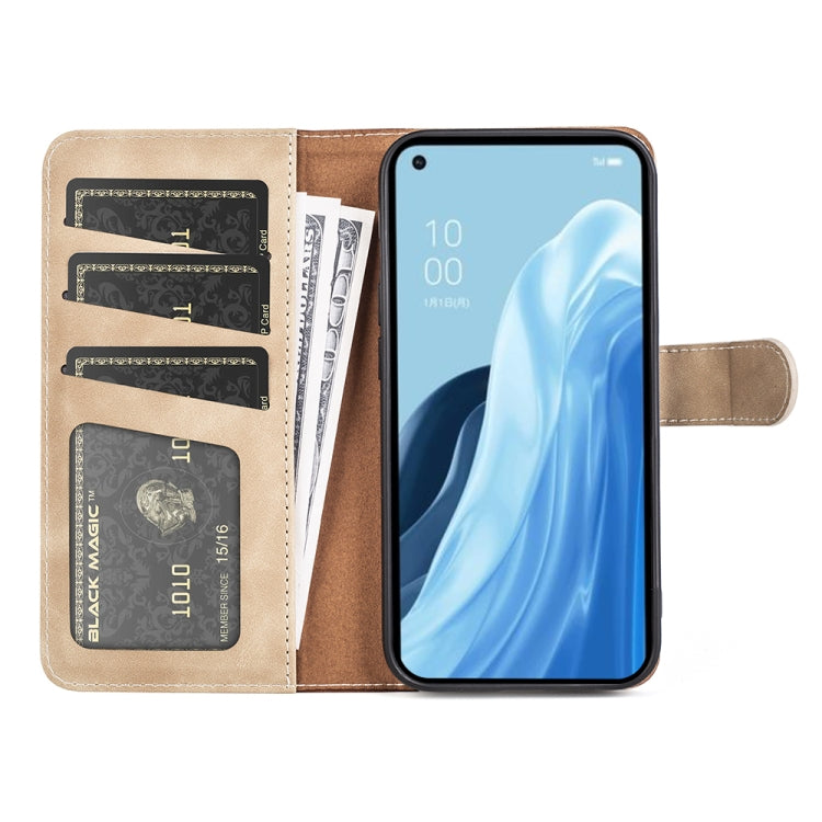 For OPPO Reno7 A JP Version Stitching Horizontal Flip Leather Phone Case
