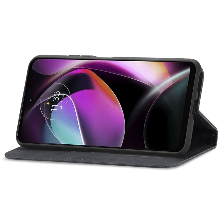 For Motorola Moto G 2022 Retro Skin Feel Magnetic Leather Phone Case