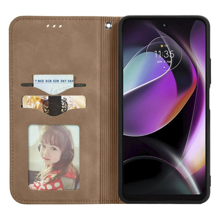 For Motorola Moto G 2022 Retro Skin Feel Magnetic Leather Phone Case